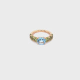 Back to Origin ring with topaz and peridot