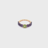 Back to Origin ring with peridot and amethyst