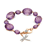 Aqua bracelet with amethyst and diamonds