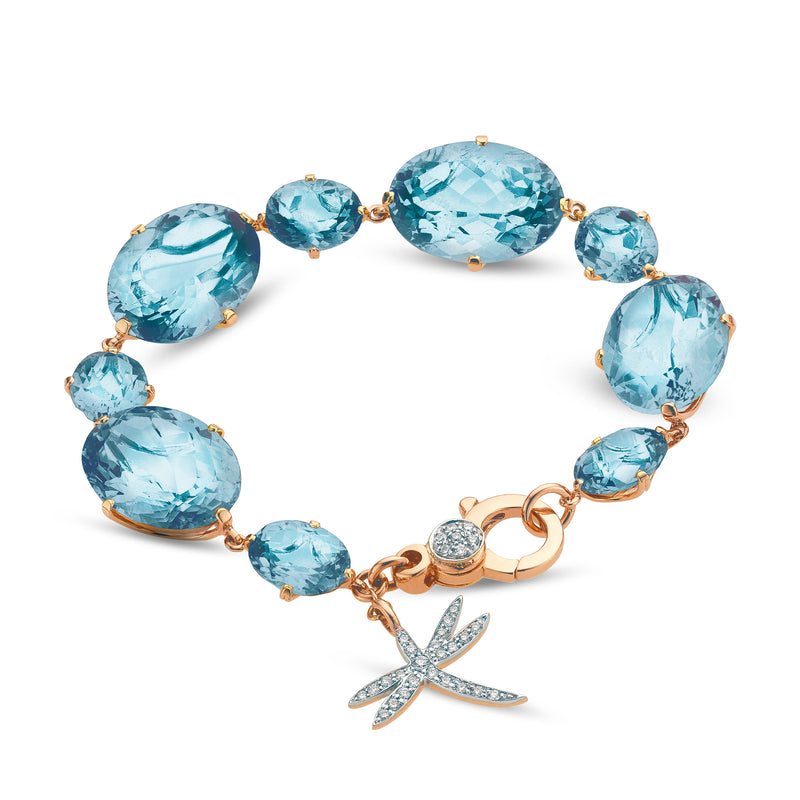 Bracciale Aqua con topazio azzurro e diamanti