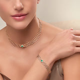 Mikoulette bracelet with emerald and diamonds