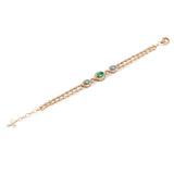 Mikou Vienna bracelet with aquamarine and emerald