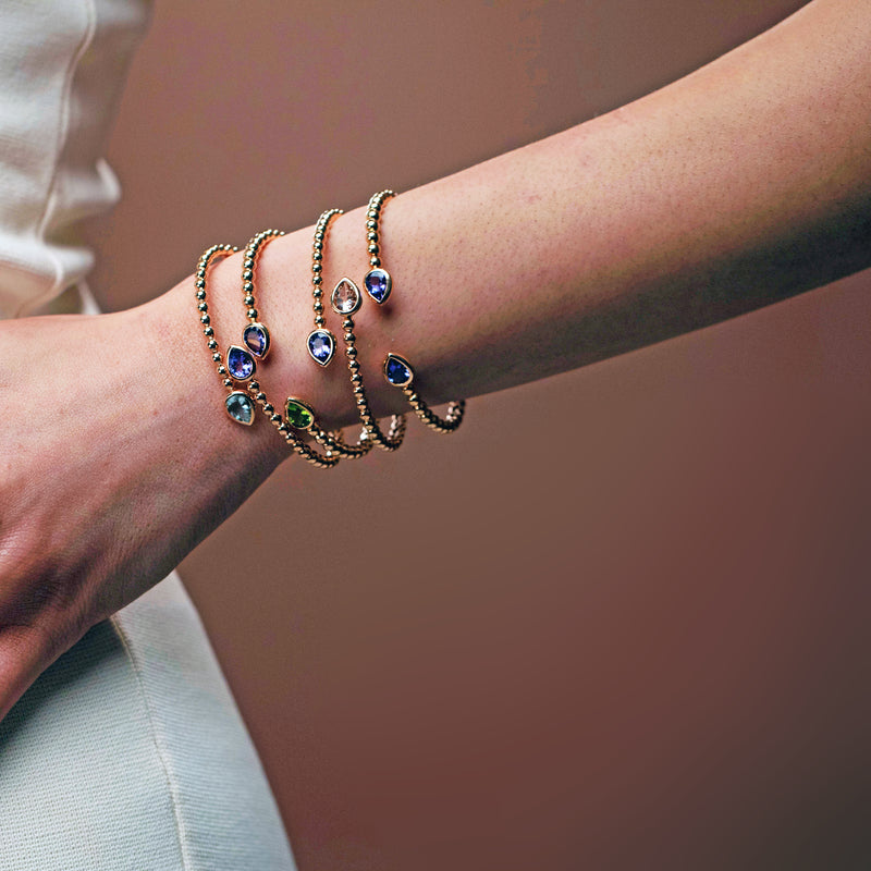 Boutique Paris bracelet with peridot and tanzanite