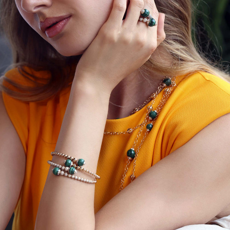 Boutique Portofino bracelet with malachite and diamonds