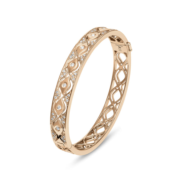 Bracciale rigido Mikou con pavé di diamanti