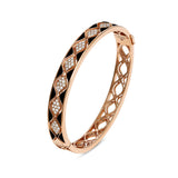 Mikou bangle with black enamel and diamonds