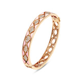 Mikou bangle with pink enamel and diamonds