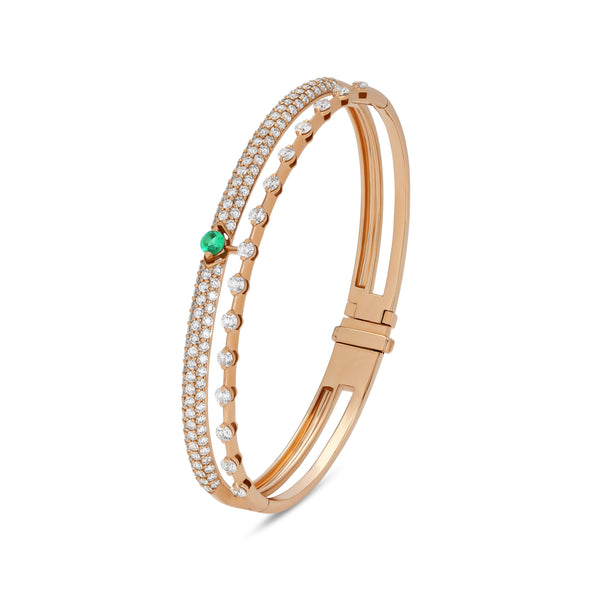 Bracciale rigido Maureen Medine con smeraldo e diamanti