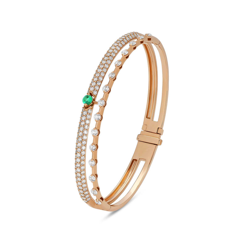 Bracciale rigido Maureen Medine con smeraldo e diamanti