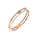 Maureen Medine bangle with emerald and diamonds