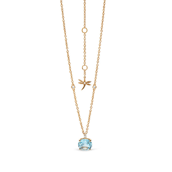 Back to Origin pendant with light blue topaz