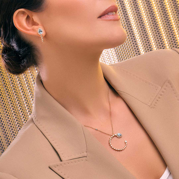 Boutique Paris pendant with acquamarine and diamonds