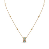 Mikou pendant with blue enamel and pavé diamonds