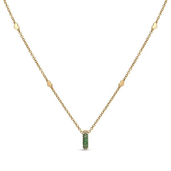 Noblesse Oblige pendant with emerald pavé and diamonds