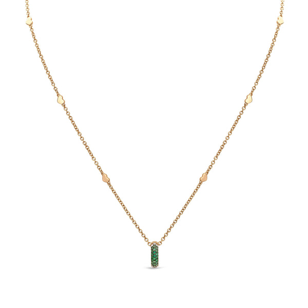 Noblesse Oblige pendant with emerald pavé and diamonds