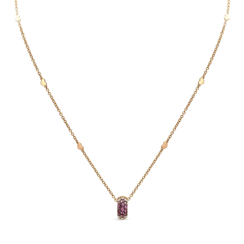 Noblesse Oblige pendant with pink sapphire pavé and diamonds