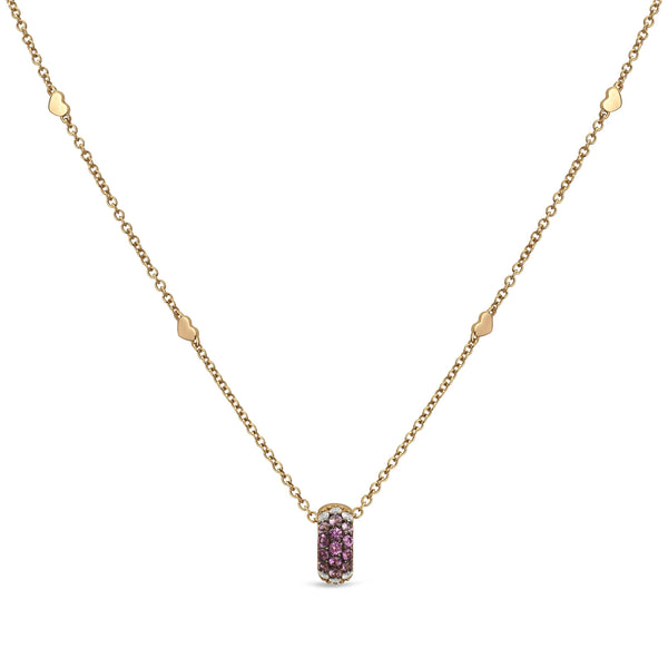 Noblesse Oblige pendant with pink sapphire pavé and diamonds