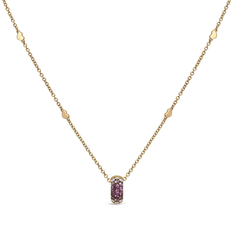 Noblesse Oblige pendant with pink sapphire pavé and diamonds