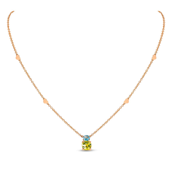 Back to Origin pendant with blue topaz and peridot