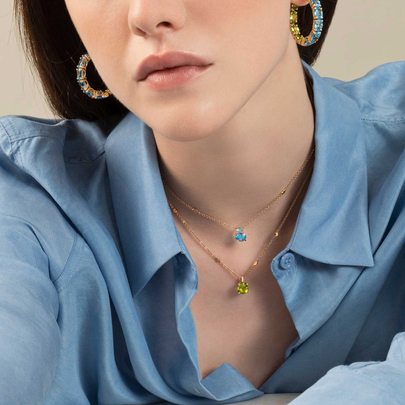 Pendente Back to Origin con topazio azzurro