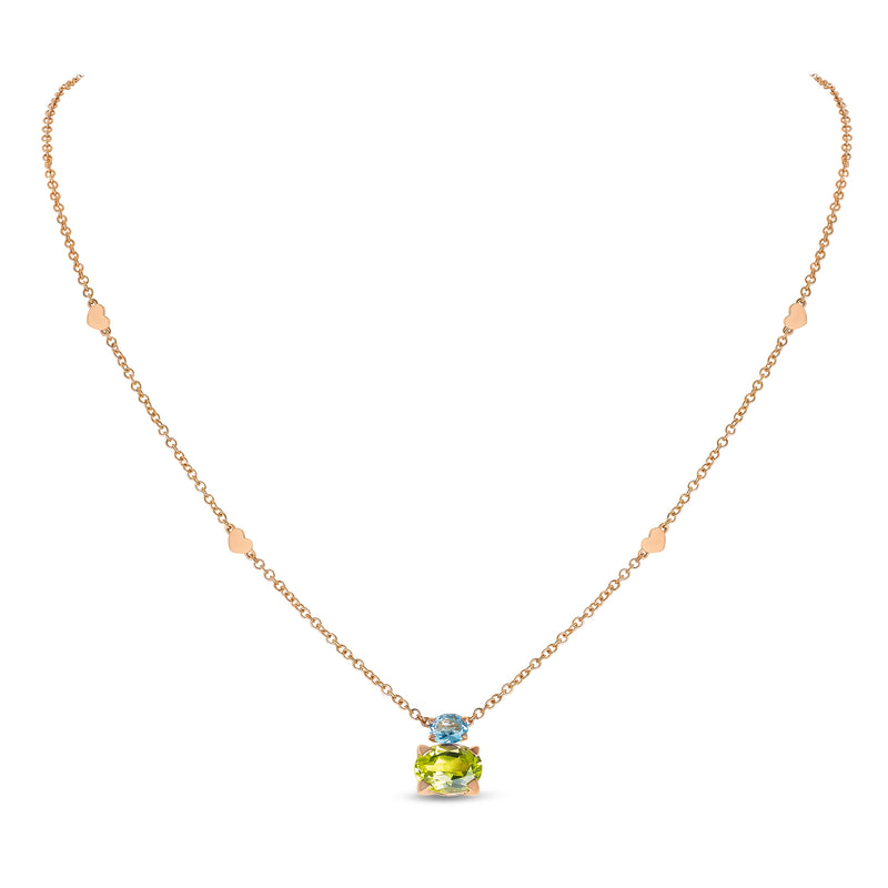 Back to Origin pendant with blue topaz and peridot