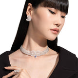Yasmeen necklace with diamonds and tanzanite