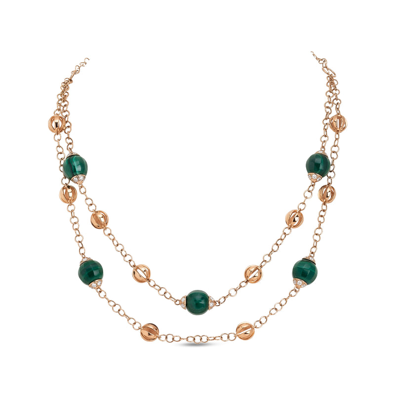 Boutique Portofino necklace with malachite and diamonds