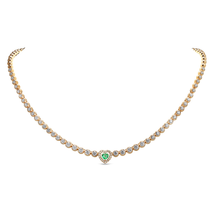 Boutique Icon necklace with emerald and diamonds