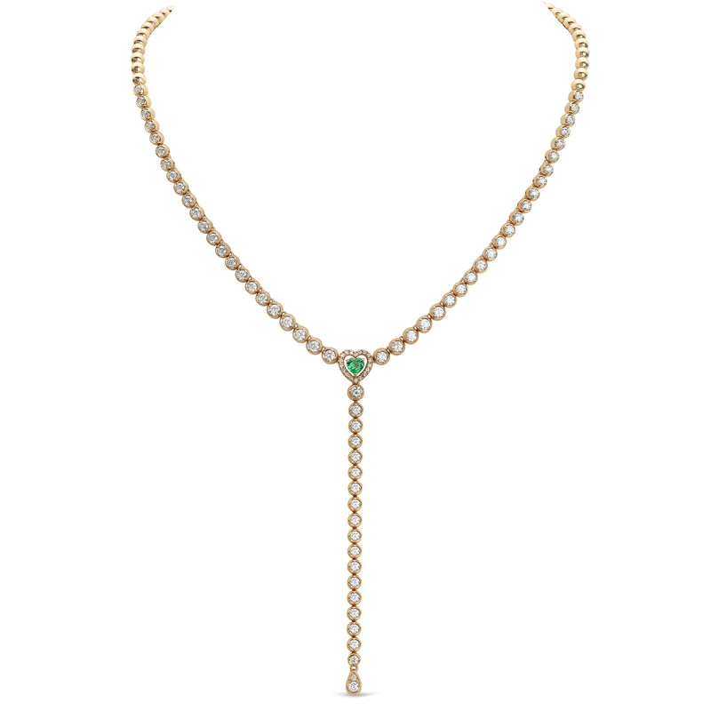 Boutique Icon necklace with emerald and diamonds