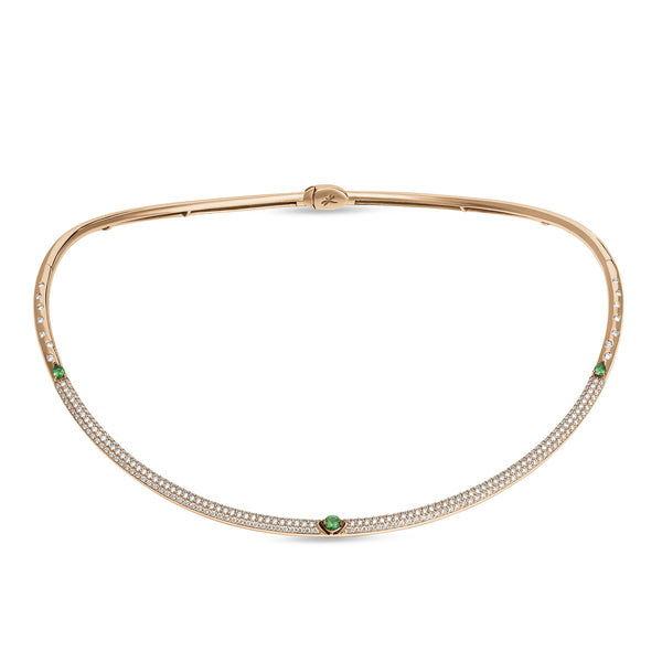 Maureen Medine necklace with emeralds and diamonds