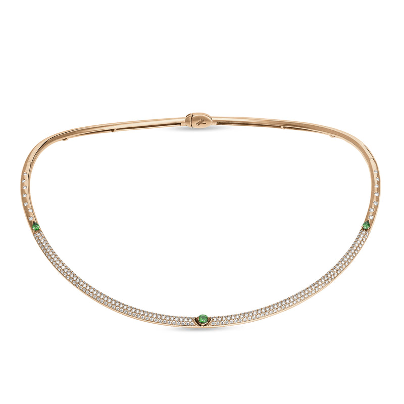 Maureen Medine necklace with emeralds and diamonds