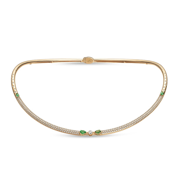 Maureen Medine necklace with emeralds and diamonds