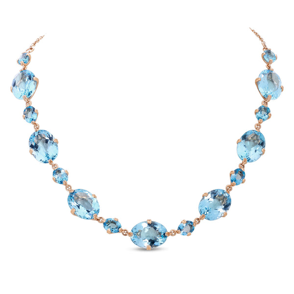 Aqua necklace with blue topaz