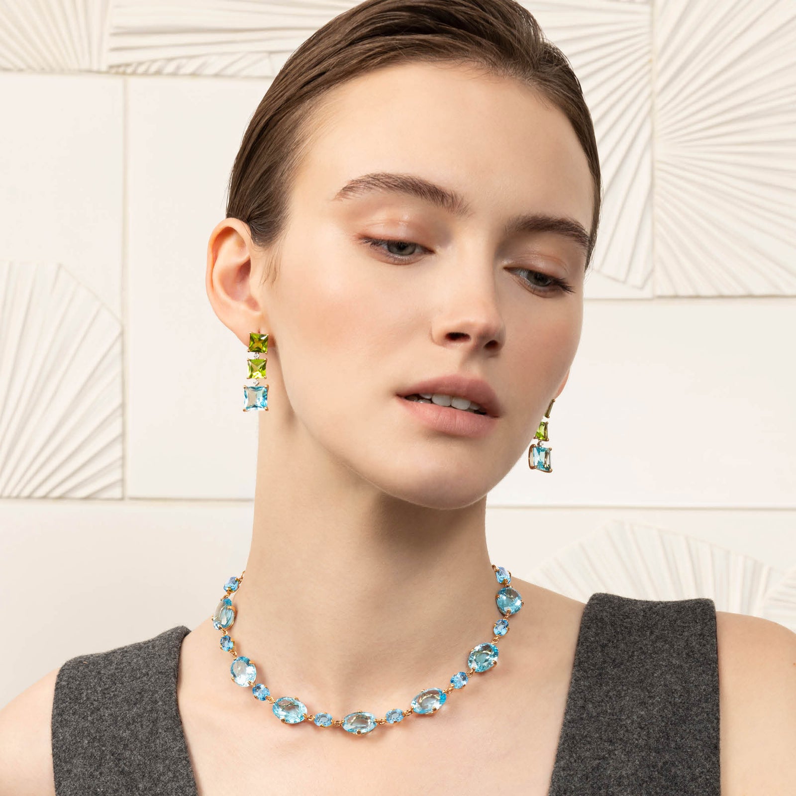 Collana Brighton Monte Carlo – Ciondolo Multi Cristallo Topazio Blu/viola, Nuova - Foto 2