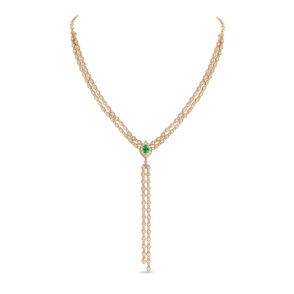 Mikoulette necklace with emerald and diamonds