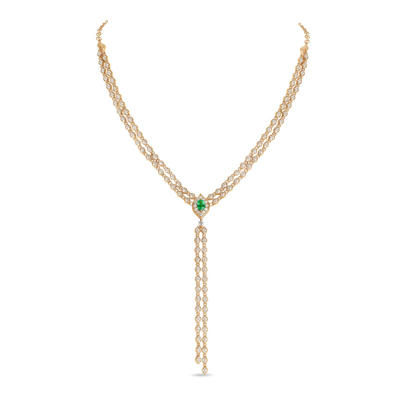 Mikoulette necklace with emerald and diamonds
