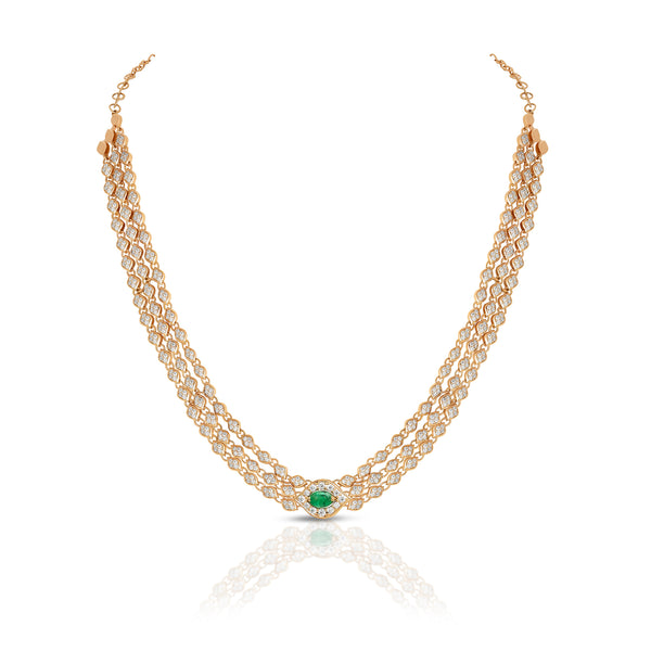 Mikoulette necklace with emerald and diamonds