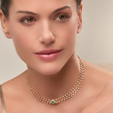 Mikoulette necklace with emerald and diamonds