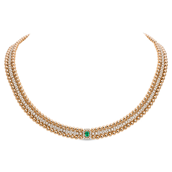 Boutique Icon necklace with emerald and diamonds