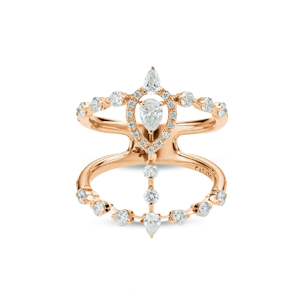 Maureen The Original ring with marquise shaped diamonds