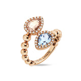 Boutique Paris ring with acquamarine and morganite