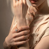 Boutique Paris ring with acquamarine and morganite