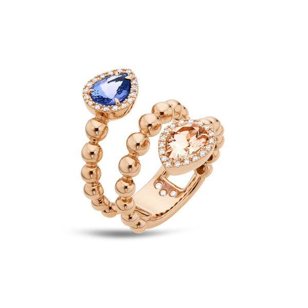 Boutique Paris ring with tanzanite and morganite