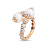 Boutique Portofino ring with white opal and diamonds