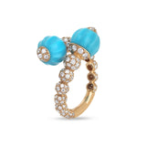 Boutique Portofino ring with turquoise and diamonds