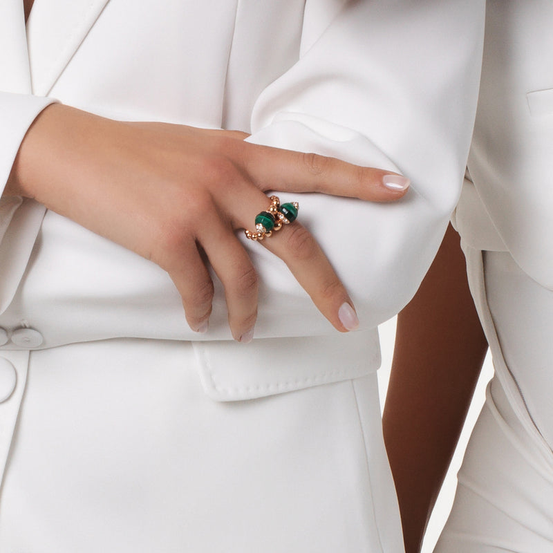 Boutique Portofino ring with malachite