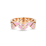 Mikou ring with pink enamel and diamonds