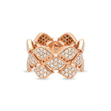 Mikou ring with three rows of diamonds