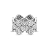 Anello Mikou a tre file con pavé di diamanti