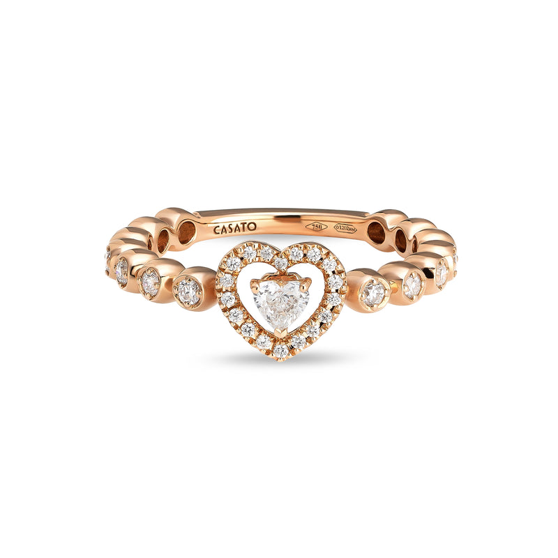 Boutique Icon ring with diamonds and heart shaped central motif